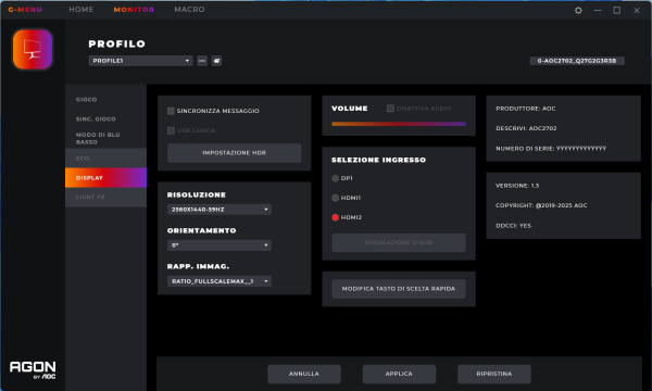 Recensione AOC GAMING Q27G2S/EU 38