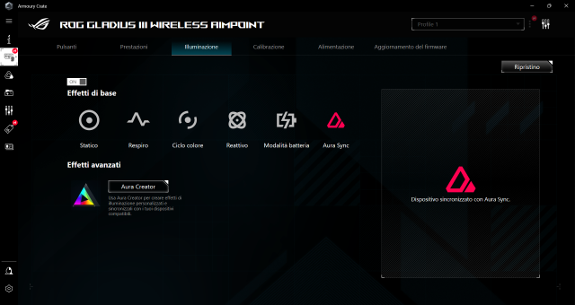 Recensione ROG Gladius III Wireless AimPoint 46