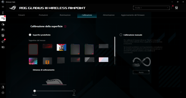 Recensione ROG Gladius III Wireless AimPoint 51