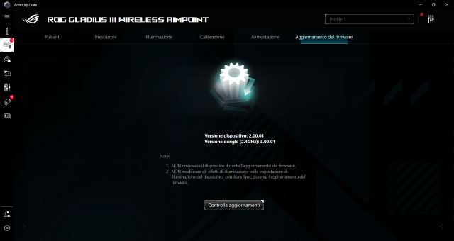 Recensione ROG Gladius III Wireless AimPoint 55