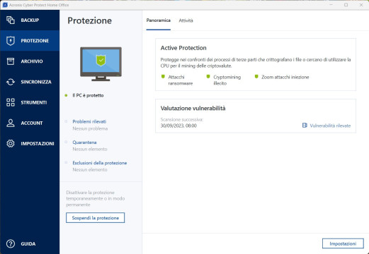 Recensione Acronis Cyber Protect Home Office 28