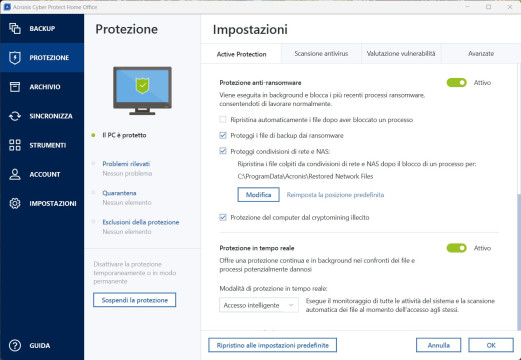 Recensione Acronis Cyber Protect Home Office 29