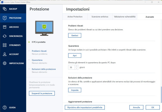 Recensione Acronis Cyber Protect Home Office 33