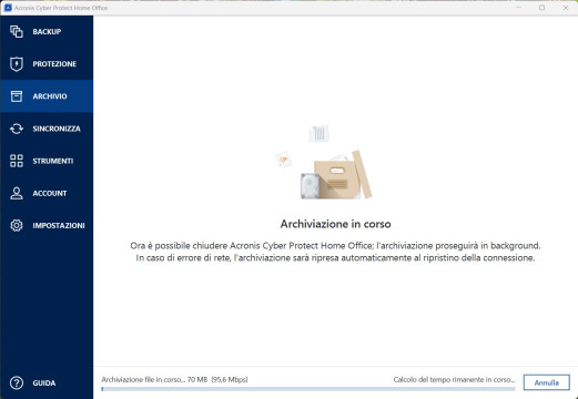 Recensione Acronis Cyber Protect Home Office 41