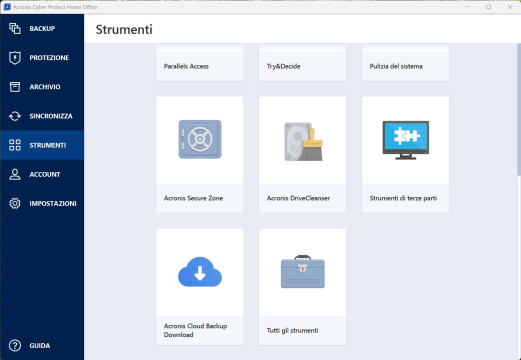 Recensione Acronis Cyber Protect Home Office 45